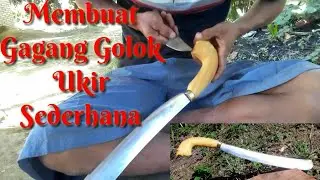 Mengukir Gagang Golok sederhana || carving a simple cleaver handle