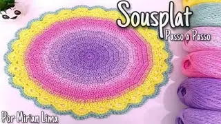 Sousplat Multicolor Tie Dye/Jogo americano de crochê por Mirian Lima