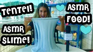 ASMR SLIMES E ASMR COMIDAS ! PRESSIONEI SLIMES E COMI SALGADINHOS ! SLIME FOOD ASMR ! I TRIED ASMR !