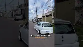 Renault Clio rebaixado na suspens&atilde;o a ar com rodas taludas