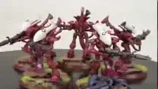 Eldar Samm-Hain Jetbikes and Wraithguard including kit-bashed Autarch on Jetbike