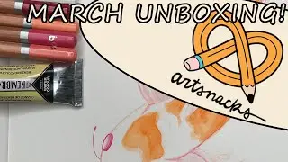 UNBOXING the March Artsnacks BOX! and trying them out.
