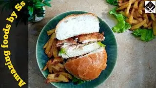 Zinger burger Recpie by Amazing foods by ss