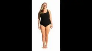Penbrooke Krinkle Plus Size Cross Back Mio One Piece | SwimOutlet.com