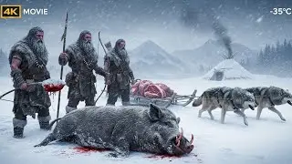 Life at -35&deg;C ❄️ Ancient Hunters Hunt Wild Pig & Travel with Wolves | Ice Age Survival
