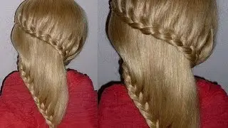 Причёска с плетением для средних, длинных волос.Причёски для девочек в школу