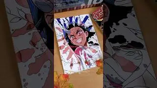 Drawing Nezuko 😈 DEMON SLAYER - Spill Art 💦 AR drawing Apps #shorts #drawing #demonslayer