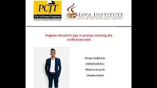 Program the admin Sign In Page | WEB Programming I | Java Institute