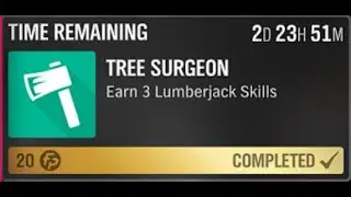 Forza Horizon 4 Daily Challenges TREE SURGEON Earn 3 Lumberjack Skills