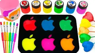 8 Minutes Satisfying Video | Mixing Funny Candy ASMR & Big Magic Rainbow Apples Logo M&M's Slime