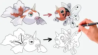 C&oacute;mo dibujar GOLDEEN y SEAKING POKEMON | Pokemon Evolution