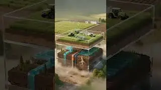 Futuristic Smart Farm in 3D Diorama | Hyperreal Ecological Slice of Automated Agriculture