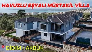 Didim Akbükte Satılık 300 m2 Arsa Payına Sahip Havuzlu Full Eşyalı Extralı Müstakil Villa / No:476