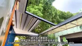Retractable roof pergola is a very good choice for courtyard sunshade.
