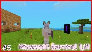Minecraft Survival 1.21 #5 ลงเหมือง+ทำฟาร์ม+ทำประตูNether+ทำอย่างอื่นๆ 