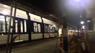 Central Corridor light rail testing along Washington Avenue