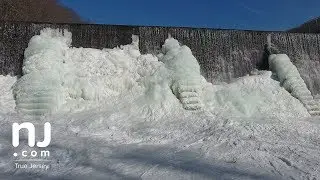 Watch a waterfall turn into a wall of ice