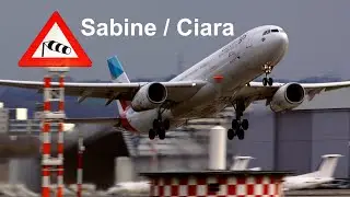 Sturm Sabine / Storm Ciara &ndash; Tag 2 &ndash; am D&uuml;sseldorfer Flughafen mit A380, 4 x A330, Boeing 767 &hellip;