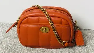 COACH Small Camera Bag with Quilting in Canyon #coach #coachoutlet #unboxing #unboxingvideo #🎃