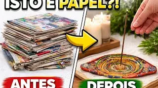 Queimador de incensos com papel de revista