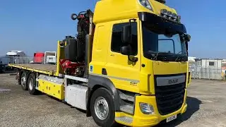 DAF CF410 26/44 TONNE 6X2 DRAWBAR SPEC FLATBED CRANE 2016 - HX16 CWL