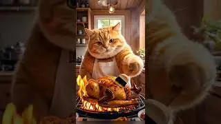 Chef Whiskers' Secret Fried Chicken Recipe #cat #catvideos #meowflicks