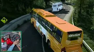 KSRTC new  Volvo Gajaraj driving in Hill Roads | ETS2 BUs mod Logitech G29 Gameplay
