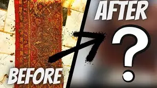 Cleaning dirty and old carpet under 5 minutes | ASMR- RUG CLEANING