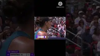 Cotton Eye Joe interrupts a tennis match #CottonEyeJoe #Pegula #Swiatek #Tennis #DoubleFault #Shorts