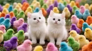 Catch Color Chicken, Cute Chicken, Duck, Rainbow Chicken, Rabbit, Cute Animals