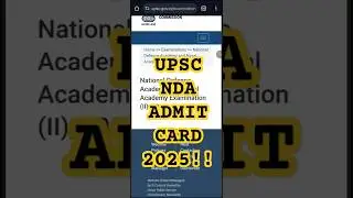 UPSC NDA Admit Card 2025 kaise download kare #upscndaadmitcard2025