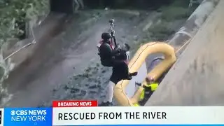 Firefighters stranded in the Passaic river rescue by New Jersey State Police!!!