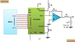 MC1408 DAC (Or DAC0808) (DAC Converter Interfacing) (Hindi)