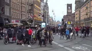 Full streets in Amsterdam 2020 4k video