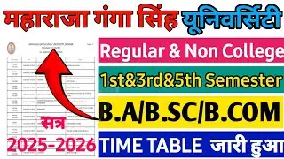 Mgsu University Exam Time Table 2026 // Mgsu Semester exam time table 2026