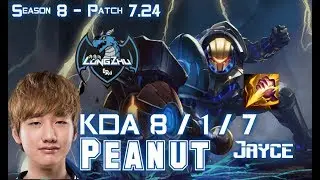 LZ Peanut JAYCE vs KHA'ZIX Jungle - Patch 7.24 KR Ranked