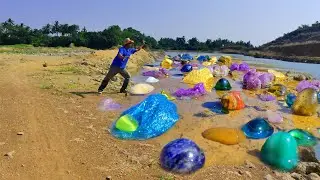 The World's Only Public gold  Mine! and gem mining - Digging diamonds along the river bank.