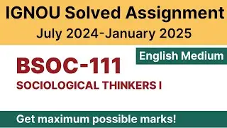 IGNOU BSOC 111 Solved Assignment 2024-25 PDF Download | English Medium | Vidyamojo