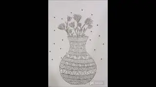 Flower pot mandala design with flowers