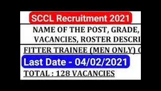 SCCL Recruitment 2021 | SCCL Vacancy 2021 | SCCL Fitter, Welder, Junior Staff Nurse Bharti 2021