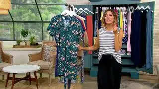 Denim & Co. Beach Ruffle Sleeve Linen Cover-Up Dress on QVC