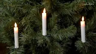 10er-Set batteriebetriebene Weihnachtsbaumkerzen warmwei&szlig; mit Clip, bewegliche Flamme (Code 69039)