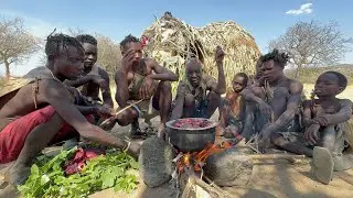 The Iconic Life Of Bushmen,Baboon is one of the favorite 🍲 soup hadza cool for breakfast 