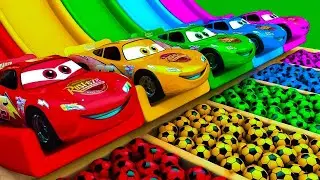 Double Flatbed Trailer Truck vs Speedbumps Train vs Cars BeamNG.Drive