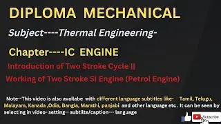 Introduction of Two Stroke Cycle || Working of Two Stroke SI Engine (Petrol Engine)