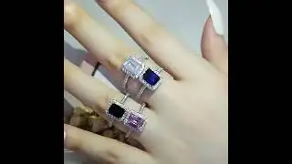 NEW Luxury Handmade Square Cut  AAAA Quality CZ Diamonds  Engagement Promise Rings