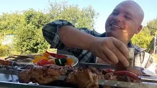 ОБЖОР шашлык из свинины/мукбанг/завтрак/перекус