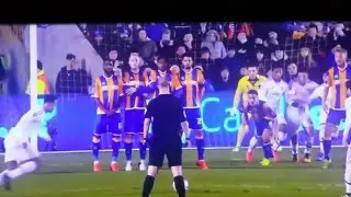 Funny football free kick, shot block, martial defending