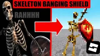 I made the skeleton banging  shield in Roblox studio...( bad idea )