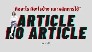 Article & No Article คืออะไร มีอะไรบ้าง และหลักการใช้